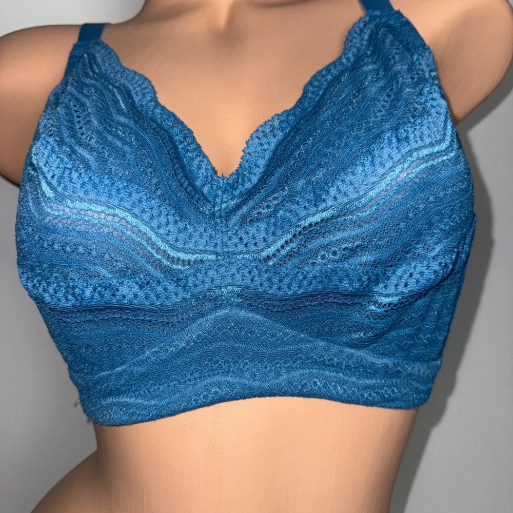 Cosabella Dolce Curvy Bralette Malawi Blue Lace Wireless Bra Size M